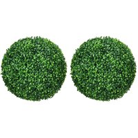 Buchsbaumkugel 2er Set, Künstliche Pflanzen, Zimmerpflanze mit UV-Schutz von HOMCOM