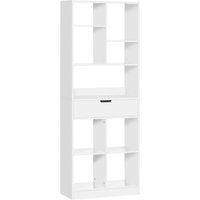 Bücherregal Standregal mit 9 Regalen 1 Schublade inkl. Anti-Kippsicherung von HOMCOM
