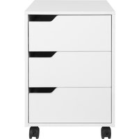 Büroschrank auf Rollen mit 3 abschließbaren Schubladen 40 x 50 x 57,5 cm MDF Weiß   Aosom von HOMCOM