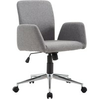 Bürostuhl Drehstuhl Bürosessel mit Rädern Armsessel im Nordischen Stil Schreibtischstuhl Edelstahl Leinenimitat Grau 61 x 58 x 88-97,5 cm Bürostuhl Drehstuhl Bürosessel mit Rädern Armsessel im Nordischen Stil Schreibtischstuhl Edelstahl Leinenimitat Grau 61 x 58 x 88-97,5 cm von HOMCOM