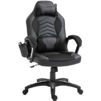 Bürostuhl Massagesessel Gaming Stuhl Wärmefunktion 6 Vibrationspunkte PU Rot 68 x 69 x 108-117cm von HOMCOM