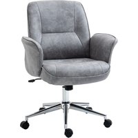 Bürostuhl höhenverstellbarer ergonomisch Mikrofaser Schaumstoff Hellgrau 67x69x102 cm von HOMCOM