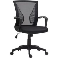 Homcom - Bürostuhl mit Kippfunktion, höhenverstellbar Schreibtischstuhl, Drehstuhl bis 120 kg belastbar, für Büro, Arbeitszimmer, Schwarz von HOMCOM