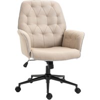 Bürostuhl mit Wippfunktion ergonomisch 360°-Drehräder Schaumstoff Beige 66 x 69 x 89,5-97 cm von HOMCOM