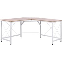 Computertisch 836-122AK natur weiß B/H/L: ca. 150x76x150 cm von HOMCOM