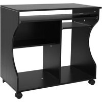 Computertisch Eckschreibtisch Winkelschreibtisch Schreibtisch Bürotisch PC Tisch Schwarz von HOMCOM
