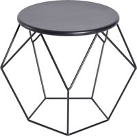 Couchtisch Beistelltisch Nachttisch rund Aufbewahrung Metallkorb Schlafzimmer  51 x 51 x 44 cm von HOMCOM
