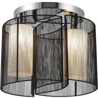Homcom - Deckenlampe vintage Deckenleuchte 2 flammig Deckenlicht Lampe 2 x E27-Fassung Schwarz Ø47,5 x 33H cm (Ohne Glühbirnen) - Schwarz von HOMCOM