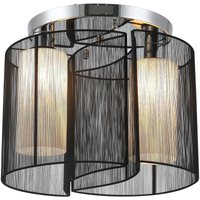 Deckenlampe Deckenleuchte 2-Flammig E27 Badlampe Modern Küchenlampe Lampe für Schlafzimmer, Badezimmer, Küche, Wohnzimmer Weiß Ø47,5 x 33 cm (Ohne von HOMCOM