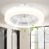 Deckenventilator mit Beleuchtung und Fernbedienung, Ø46 cm, 40 w Dimmbare led Deckenleuchte mit Ventilator, 6 Geschwindigkeiten, umkehrbar von HOMCOM