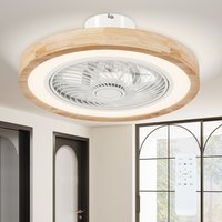 Deckenventilator mit Beleuchtung und Fernbedienung, Ø50 cm, 40 w Dimmbare led Deckenleuchte mit Ventilator, 6 Geschwindigkeiten, Timer, umkehrbar dc von HOMCOM