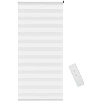 Homcom - Doppelrollo mit Fernbedienung, USB-Schnittstelle, aufladbarer Akku, 80 cm x 180 cm x 7 cm, Weiß - Weiß von HOMCOM