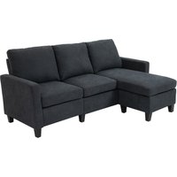 Ecksofa Couchgarnitur mit wendbarer Chaiselongue Dunkelgrau von HOMCOM