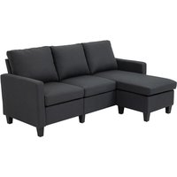 Homcom - Ecksofa mit Schlaffunktion, Sofa mit Bettkasten und Kissen, Eckcouch, L-Form Couch für Wohnzimmer, Schlafzimmer 197 x 139 x 91 cm, Leinen, Homcom - Ecksofa mit Schlaffunktion, Sofa mit Bettkasten und Kissen, Eckcouch, L-Form Couch für Wohnzimmer, Schlafzimmer 197 x 139 x 91 cm, Leinen, von HOMCOM