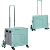 Einkaufstrolley Klappbar Einkaufswagen mit Teleskop-Griff, bis 80 kg Grün von HOMCOM