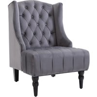 Einzelsessel Ohrensessel Relaxsessel mit Tufting erhöhte Beine Samtstoff Grau 67 x 70,5 x 97 cm Einzelsessel Ohrensessel Relaxsessel mit Tufting erhöhte Beine Samtstoff Grau 67 x 70,5 x 97 cm von HOMCOM