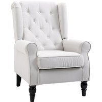 Einzelsessel mit Tufting Relaxsessel Einzelstuhl Holzfüße Polyester Creme Einzelsessel mit Tufting Relaxsessel Einzelstuhl Holzfüße Polyester Creme von HOMCOM