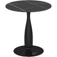 Esstisch, Runder Küchentisch, Moderner Esszimmertisch Kaffeetisch mit Stahlgestell, Bartisch für 2 Personen, Ø70 x 74 cm, Schwarz - Homcom von HOMCOM