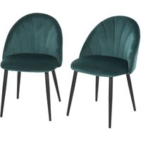 Esszimmerstühle 2er Set Küchenstuhl Wohnzimmerstuhl mit Rückenlehne Samt Esszimmerstühle 2er Set Küchenstuhl Wohnzimmerstuhl mit Rückenlehne Samt von HOMCOM