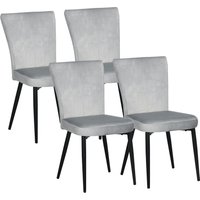 Esszimmerstuhl, 4er-Set Küchenstühle, Essstuhl mit Rückenlehne, Samtoptik Esszimmerstuhl, 4er-Set Küchenstühle, Essstuhl mit Rückenlehne, Samtoptik von HOMCOM