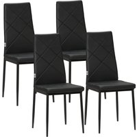 Esszimmerstuhl, 4er-Set Küchenstuhl, Gepolsterte Esszimmerstühle, Schwarz Esszimmerstuhl, 4er-Set Küchenstuhl, Gepolsterte Esszimmerstühle, Schwarz von HOMCOM