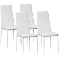 Esszimmerstuhl, 4er-Set Küchenstuhl, Gepolsterte Esszimmerstühle, Weiß Esszimmerstuhl, 4er-Set Küchenstuhl, Gepolsterte Esszimmerstühle, Weiß von HOMCOM