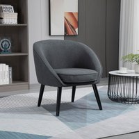 Esszimmerstuhl Wohnzimmerstuhl Bürostuhl Polsterstuhl modern Polyester Holz Grau 71 x 65 x 75 cm von HOMCOM