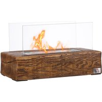Ethanol-Kamin Bio-Ethanol-Brenner Tischkamin Gehärtetes Glas Natur von HOMCOM
