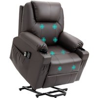 Fernsehsessel mit Aufstehhilfe Elektrisch, Relaxsessel mit Massagefunktion, Liegefunktion, Ruhesessel mit Becherhalter, Fernbedienung und Fernsehsessel mit Aufstehhilfe Elektrisch, Relaxsessel mit Massagefunktion, Liegefunktion, Ruhesessel mit Becherhalter, Fernbedienung und von HOMCOM