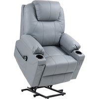 Fernsehsessel mit Aufstehhilfe Elektrisch, Relaxsessel mit Massagefunktion Grau von HOMCOM