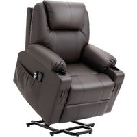 Fernsehsessel mit Aufstehhilfe Relaxsessel mit Massagefunktion Braun von HOMCOM