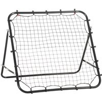 Fußball Rebounder Kickback Tor Rückprallwand Netz für Baseball Fußball Fußballtor für Training Verstellbarer Winkel Metallrohr PE Gewebe 96 x 80 x 96 cm Schwarz von HOMCOM