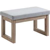 Fußbank Fußhocker Polsterhocker mit Leinenoptik, Sitzhocker mit Holzbeine von HOMCOM