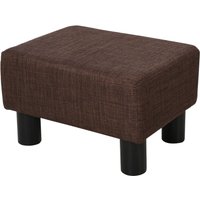 Fußhocker, Sitzhocker, Rechteckiger Ottoman, Fußstütze aus Leinen, Braun von HOMCOM