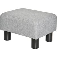 Fußhocker, Sitzhocker, Rechteckiger Ottoman, Fußstütze aus Leinen, Grau von HOMCOM