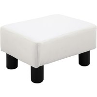 Fußhocker Beinstütze Sitzhocker Chesterfield aus Kunstleder Weiß 40 x 30 x 24 cm von HOMCOM