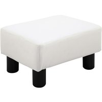 Sitzhocker Hocker mit Kunstleder Moderner Fußhocker Kunstlederhocker Ottomane für Schlafzimmer, Wohnzimmer, Weiß - Homcom von HOMCOM