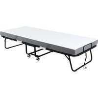 Gästebett Klappbett mit Rollen Stahl+Schaumstoff Weiß+Schwarz 200 x 80 x 42,5 cm - Homcom von HOMCOM