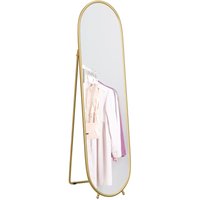 Ganzkörperspiegel 160 x 40 cm Wandspiegel mit Ständer, Metallrahmen, Gold Ganzkörperspiegel 160 x 40 cm Wandspiegel mit Ständer, Metallrahmen, Gold von HOMCOM