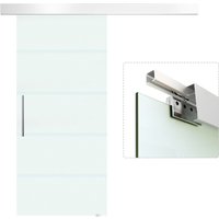 Glasschiebetür Griffstange einseitig vollsatiniert/Streife Teilsatiniert 3 Größe von HOMCOM