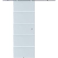 Glasschiebetür Schiebetür Glastür Zimmertür teilsatiniert 775 x 2050 mm von HOMCOM