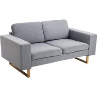 HOMCOM® 2-Sitzer Sofa  Ecksofa Polstersofa, Stoffsofa, Sitzmöbel, Holz, Hellgrau  Aosom.de von HOMCOM