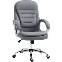 Vinsetto Bürosessel ergonomisch mit verstellbarer Armlehne, höhenverstellbar, Wippfunktion, Schwarz, Leinen, 64x75x111-121 cm   Aosom.de von HOMCOM