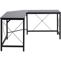HOMCOM Computertisch L-Form Eckschreibtisch 150x150x76cm MDF Schwarz, moderner Winkelschreibtisch für Büro & Home Office   Aosom.de von HOMCOM