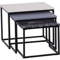 HOMCOM Couchtisch Moderner Beistelltisch Kaffeetisch mit Metallfuß und MDF in 3 Farben für Wohnzimmer & Dekoration   Aosom.de von HOMCOM