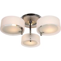 HOMCOM LED Deckenleuchte 3-flammig E27 40W Chrom Acryl Warmweiß Ø64xH20cm moderne Deckenlampe für Wohnräume   Aosom.de von HOMCOM