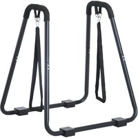 HOMCOM Dipstation stabiler Dip Ständer mit Schlingentrainer robustes Stahlgestell schwarz 90x81x92,5cm für effektives Krafttraining   Aosom.de von HOMCOM