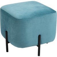 HOMCOM Fußhocker gepolsterte Fußstütze aus Polyester und Stahl 44,5 x 44,5 x 41,5 cm in Türkis, bequem & stylish für Ihr Zuhause   Aosom.de von HOMCOM