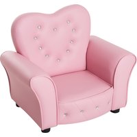 HOMCOM Kindersofa Prinzessin  Herzförmiger Kindersessel in Rosa, Gemütliches Kinderzimmer Sofa, L59xB41,5xH49cm  Aosom.de von HOMCOM