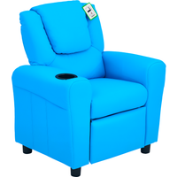 HOMCOM Kindersessel mit Liegefunktion Minisofa für Kinder 3-6 Jahre Blau mit Becherhalter 62x52x69cm ideal für Spielzimmer   Aosom.de von HOMCOM